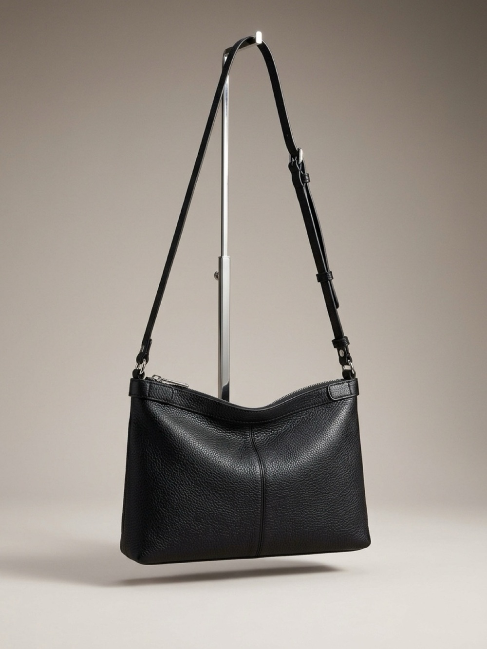 Treasure & Bond Black Pebbled Leather Shoulder Bag NWOT